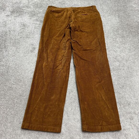 Betabrand Corduroy Straight Leg Pants Mens 36x32 Brown Rabbit Bunny Lined Casual - Picture 2 of 16